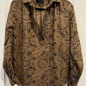 Nili Lotan Paisley Print Silk Top , Blouse XS new no tags, 100% silk